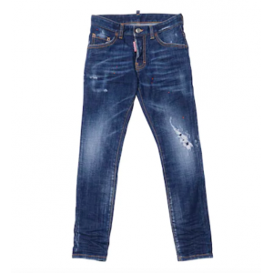 jeans da ragazzo slim fit con macchie rosso SKATER-ICON dsquared2